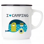 I love camping husvagn emaljmugg campmug campingmugg