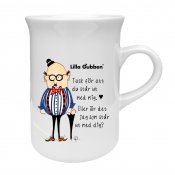 Lilla gubben - Tack för att du står ut med mig, eller är det jag som står ut med dig? porslinsmugg lilla gumman alla hjärtans da