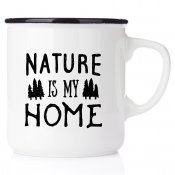 äventyrsmugg nature is my home plåtmugg
äventyrare emaljmugg happy mug present till en bergsklättrare let the adventure begin