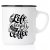 kaffe kaffemugg inspiration emaljmugg happy mug present till en som älskar kaffe fika but first coffee