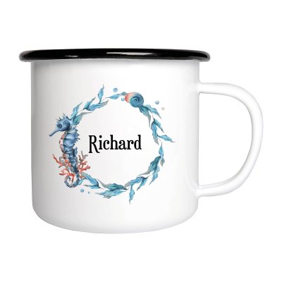 Emaljmugg - I havet med eget namn