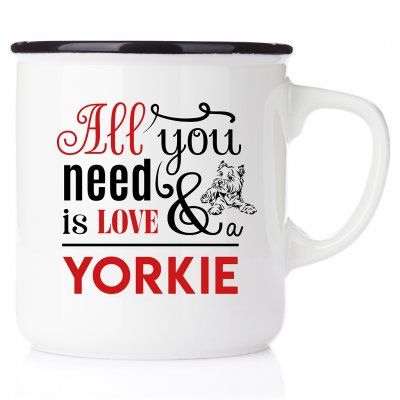 All you need is love & yorkie yorkshire terrier emaljmugg present till yorkie valp
älskare
happy mug Westie akvarell enamel mu