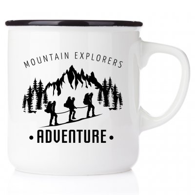 äventyrsmugg äventyrare emaljmugg happy mug present till en bergsklättrare