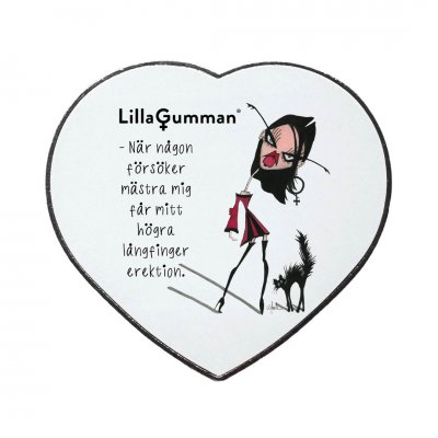 Lilla gumman kylskåpsmagnet När någon försöker mästra mig får mitt högra långfinger erektion