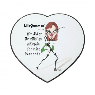 lilla gumman kylskåpsmagnet Min ålder är väldigt olämplig för mitt beteende