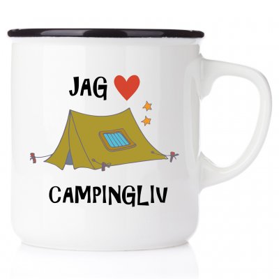 Campingmugg jag älskarcampingliv present campare tältare