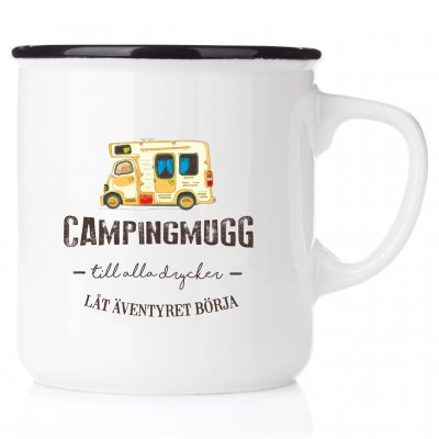 campmug happymug campingmugg emaljmugg rolig present till campare enamelmug
