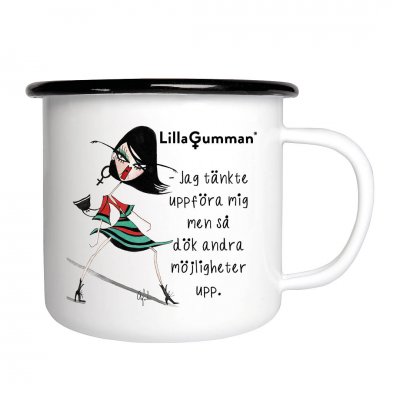 Lilla gumman - jag tänkte uppföra mig men så dök andra möjligheter upp mugg