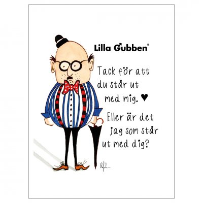 Lilla gubben vykort - Tack för att du står ut med mig