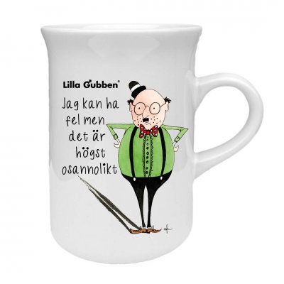 Lilla Gubben - Jag kan ha fel men det är högst osannolikt porslinsmugg mugg kopp rolig rolig present till 50 åring jubilar pensi