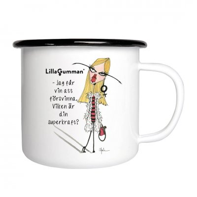 Lilla gumman - Jag får vin att försvinna. Vilken är din superkraft? anki fahlstad mugg present till kvinna mugg