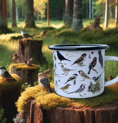 Svenska fåglar mugg svenska småfågar present till någon som älskar fåglar ornitolog eller fågelskådare